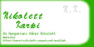 nikolett karpi business card