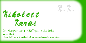 nikolett karpi business card